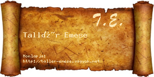 Tallér Emese névjegykártya